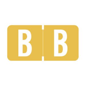 Tab 1278 Compatible Alpha Labels, Letter "B", Light Orange, Vinyl Stock, 1/2" X 1" Individual Letters - Roll of 500