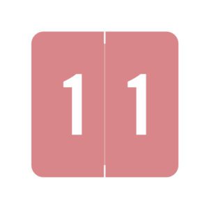 Acme Compatible Numeric Labels, Number "1", Pink, Laminated Stock, 1-1/2" X 1-1/2" Individual Numbers - Roll of 500 - Image 1