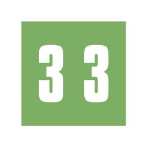 IFC/AFV 2300 Compatible Numeric Labels, Number "3", Green, Laminated Stock,  1-7/8" x 1-7/8" Individual Numbers - Roll of 500