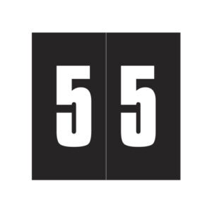 Ames Compatible Numeric Labels, Number "5" Black, Laminated Stock, 1-7/8" X 1-7/8" Individual Numbers - Roll of 500