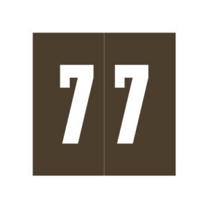 Ames Compatible Numeric Labels, Number "7" Brown, Laminated Stock, 1-7/8" X 1-7/8" Individual Numbers - Roll of 500