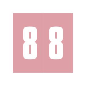 Ames Compatible Numeric Labels, Number "8" Pink, Laminated Stock, 1-7/8" X 1-7/8" Individual Numbers - Roll of 500