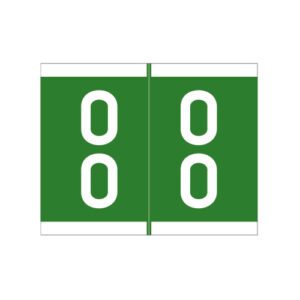 Barkley DAVM Compatible Double Digit Labels, Number "00" , Green, Laminated Stock, 1-3/16" X 1-1/2" Individual Numbers - Roll of 500