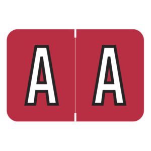 Barkley FABKM Compatible Alpha Labels, Letter "A", Red, Laminated Stock, 1" X 1-1/2" Individual Letters - Pack of 225 - Image 1