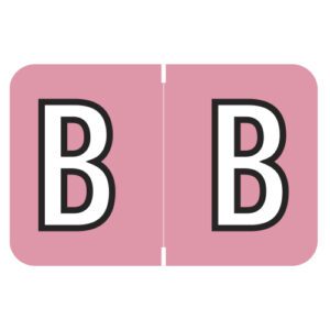 Barkley FABKM Compatible Alpha Labels, Letter "B", Pink, Laminated Stock, 1" X 1-1/2" Individual Letters - Pack of 225
