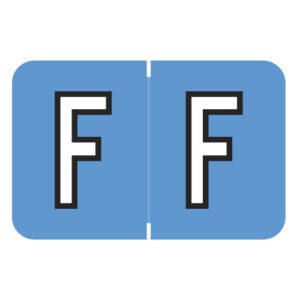Barkley FABKM Compatible Alpha Labels, Letter "F", Blue, Laminated Stock, 1" X 1-1/2" Individual Letters - Pack of 225 - Image 1