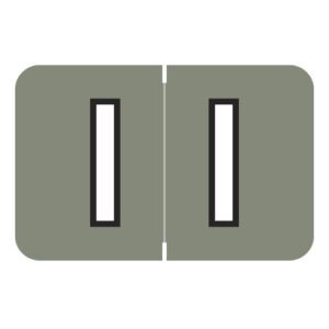 Barkley FABKM Compatible Alpha Labels, Letter "I", Grey, Laminated Stock, 1" X 1-1/2" Individual Letters - Pack of 225 - Image 1