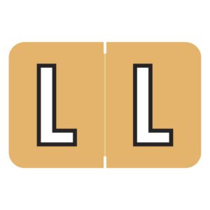 Barkley FABKM Compatible Alpha Labels, Letter "L", Light Orange, Laminated Stock, 1" X 1-1/2" Individual Letters - Pack of 225 - Image 1