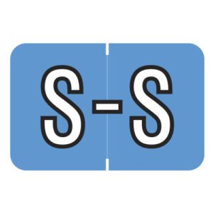 Barkley FABKM Compatible Alpha Labels, Letter "S", Blue, Laminated Stock, 1" X 1-1/2" Individual Letters - Pack of 225 - Image 1