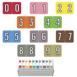 Barkley NBKM Compatible Numeric Labels, Multiple Color, Laminated Stock, 1" X 1-1/2", Starter Set - 10 Rolls of 500