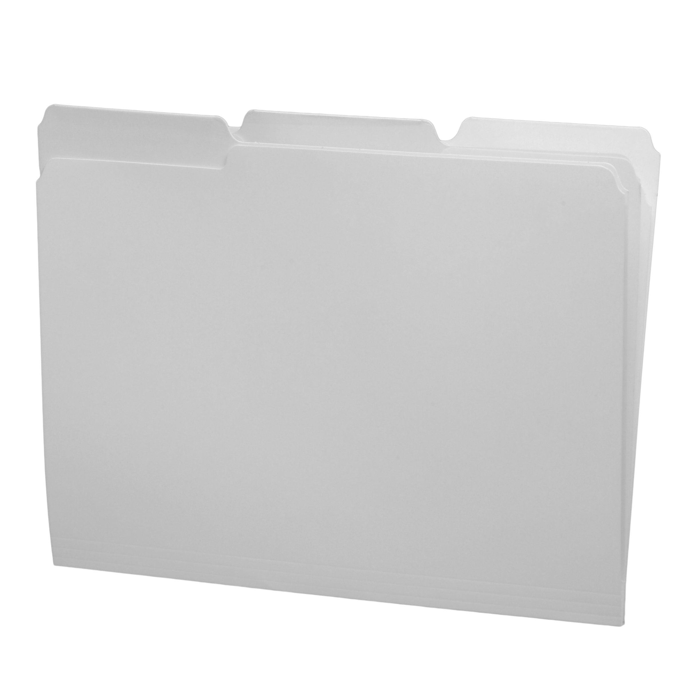 11 pt White Folders, 1/3 Cut Top Tab Assorted, Letter Size (Box of 100) Folders