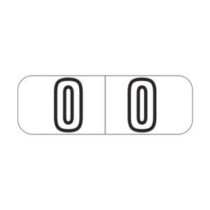 Barkley NBWM Compatible Mini Numeric Labels, Number "0", White, Laminated Stock, 1/2" X 1-1/2" Individual Numbers - Roll of 500 - Image 1