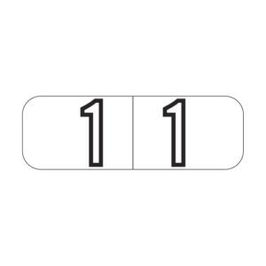 Barkley NBWM Compatible Mini Numeric Labels, Number "1", White, Laminated Stock, 1/2" X 1-1/2" Individual Numbers - Roll of 500