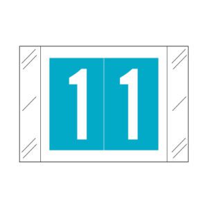 Col'R'Tab Compatible Numeric Labels, Number "1", Light Blue, Laminated Stock, 1" X 1-1/2" Individual Numbers - Roll of 500 - Image 1