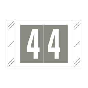 Col'R&'Tab Compatible Numeric Labels, Number "4", Gray, Laminated Stock, 1" X 1-1/2" Individual Numbers - Roll of 500