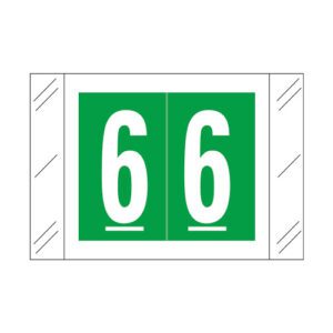 Col'R'Tab Compatible Numeric Labels, Number "6", Dark Green, Laminated Stock, 1" X 1-1/2" Individual Numbers - Roll of 500