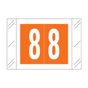 Col'R'Tab Compatible Numeric Labels, Number "8", Orange, Laminated Stock, 1" X 1-1/2" Individual Numbers - Roll of 500