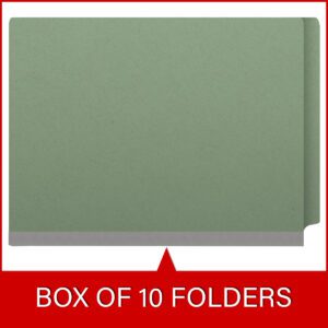 Pressboard Classification Folders, Full Cut End Tab, Letter Size, 1 Divider, Green (Box of 10) - Image 6