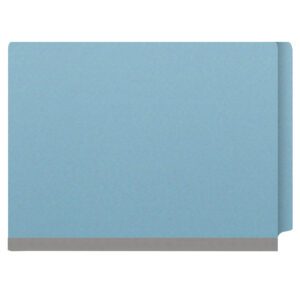 Pressboard Classification Folders, Full Cut End Tab, Letter Size, 1 Divider, Light Blue (Box of 10) - Image 3