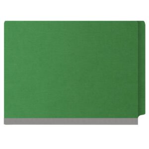 Pressboard Classification Folders, Full Cut End Tab, Letter Size, 1 Divider, Moss Green (Box of 10) - Image 3