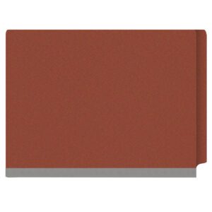 Pressboard Classification Folders, Full Cut End Tab, Letter Size, 1 Divider, Brick Red (Box of 10) - Image 3