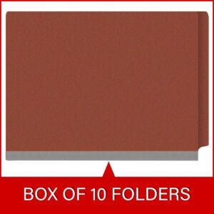 Pressboard Classification Folders, Full Cut End Tab, Letter Size, 1 Divider, Brick Red (Box of 10) - Image 6