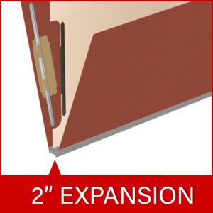 Pressboard Classification Folders, Full Cut End Tab, Letter Size, 1 Divider, Brick Red (Box of 10) - Image 7
