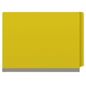 Pressboard Classification Folders, Full Cut End Tab, Letter Size, 1 Divider, Yellow (Box of 10) - Image 3