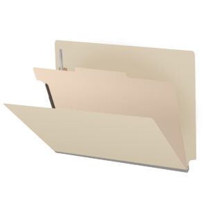 18 Pt. Manila Classification Folders, Full Cut End Tab, Letter Size, 1 Divider (Box of 10)