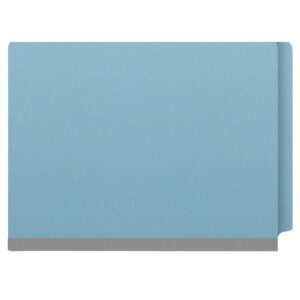 Pressboard Classification Folders, Full Cut End Tab, Letter Size, 2 Dividers, Light Blue (Box of 10) - Image 3