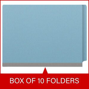 Pressboard Classification Folders, Full Cut End Tab, Letter Size, 2 Dividers, Light Blue (Box of 10) - Image 6