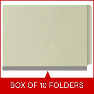 Pressboard Classification Folders, Full Cut End Tab, Letter Size, 2 Dividers, Light Green (Box of 10) - Image 6