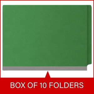 Pressboard Classification Folders, Full Cut End Tab, Letter Size, 2 Dividers, Moss Green (Box of 10) - Image 6