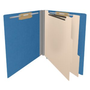 Pressboard Classification Folders, Full Cut End Tab, Letter Size, 2 Dividers, Royal Blue (Box of 10) - Image 4