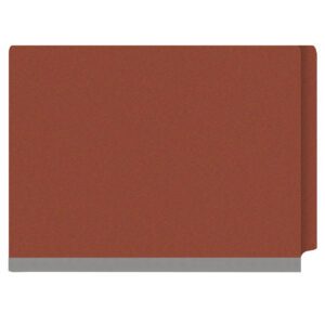 Pressboard Classification Folders, Full Cut End Tab, Letter Size, 2 Dividers, Brick Red (Box of 10) - Image 3