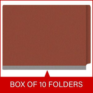 Pressboard Classification Folders, Full Cut End Tab, Letter Size, 2 Dividers, Brick Red (Box of 10) - Image 6