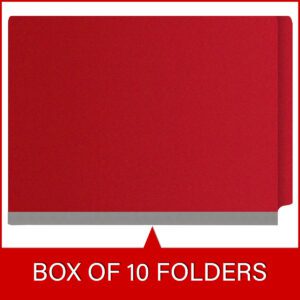 Pressboard Classification Folders, Full Cut End Tab, Letter Size, 3 Dividers, Deep Red (Box of 10) - Image 6
