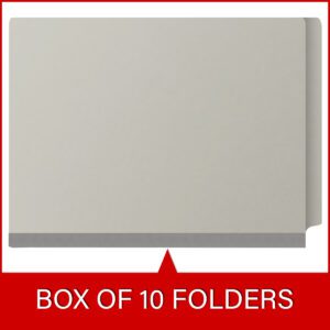 Pressboard Classification Folders, Full Cut End Tab, Letter Size, 3 Dividers, Light Gray (Box of 10) - Image 6