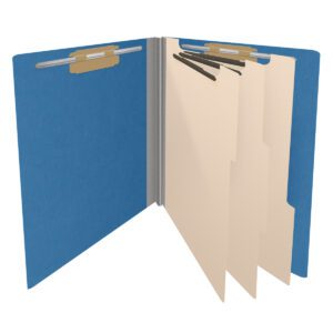 Pressboard Classification Folders, Full Cut End Tab, Letter Size, 3 Dividers, Royal Blue (Box of 10) - Image 4