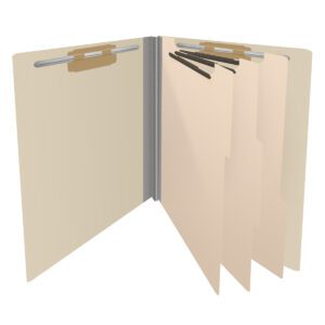 18 Pt. Manila Classification Folders, Full Cut End Tab, Letter Size, 3 Dividers (Box of 10) - Image 4