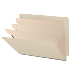 18 Pt. Manila Classification Folders, Full Cut End Tab, Letter Size, 3 Dividers (Box of 10)