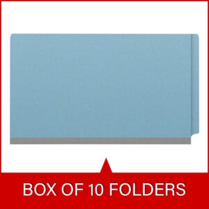 Pressboard Classification Folders, Full Cut End Tab, Legal Size, 1 Divider, Blue (Box of 10) - Image 6
