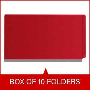 Pressboard Classification Folders, Full Cut End Tab, Legal Size, 1 Divider, Red (Box of 10) - Image 6