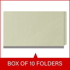Pressboard Classification Folders, Full Cut End Tab, Legal Size, 1 Divider, Light Green (Box of 10) - Image 6