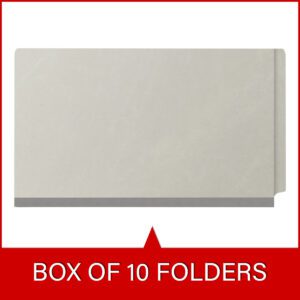 Pressboard Classification Folders, Full Cut End Tab, Legal Size, 1 Divider, Light Grey (Box of 10) - Image 6