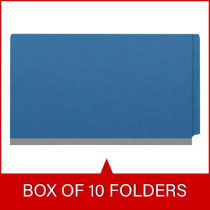 Pressboard Classification Folders, Full Cut End Tab, Legal Size, 1 Divider, Blue (Box of 10) - Image 6