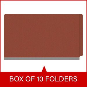 Pressboard Classification Folders, Full Cut End Tab, Legal Size, 1 Divider, Brick Red (Box of 10) - Image 6