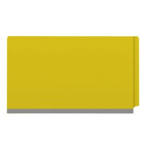 Pressboard Classification Folders, Full Cut End Tab, Legal Size, 1 Divider, Yellow (Box of 10) - Image 3