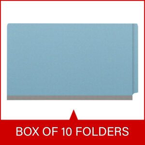 Pressboard Classification Folders, Full Cut End Tab, Legal Size, 2 Dividers, Blue (Box of 10) - Image 6
