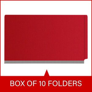 Pressboard Classification Folders, Full Cut End Tab, Legal Size, 2 Dividers, Red (Box of 10) - Image 6